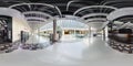 MINSK, BELARUS - AUGUST, 2016: panorama 360 degrees angle view in hall of modern trade center with several floors. Full 360