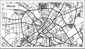 Minsk Belarus City Map in Black and White Color.