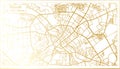 Minsk Belarus City Map in Retro Style in Golden Color. Outline Map