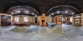 MINSK, BELARUS - DECEMBER, 2021: full seamless spherical hdri panorama 360 degrees interior of reception hall in ancient castle