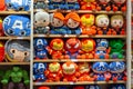 MINSK, BELARUS - December 20, 2019: Toys superheroes of the Marvel universe made by Miniso on store shelves.