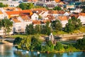 Minsk, Belarus. Elevated View Of Historical Center, Old Town. Minsk Skyline In Sunny Summer Evening. Nemiga District In Royalty Free Stock Photo