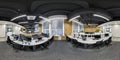 MINSK, BELARUS - FEBRUARY, 2023: full seamless spherical hdri 360 panorama in interior work room in modern coworking office in