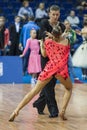 Minsk, Belarus-February 14,2015: Professional Dance Couple of Tc
