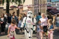 Minsk, Belarus. 06.23.19. Festival of British culture. a man dressed as an assault soldier from the Star Wars and children