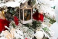 Minsk, Belarus - 13.12.2020. Handmade christmas toys, fir tree, santa claus, snowman