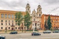 Minsk, Belarus. Historical downtown of the city. Architecture, traffic, city life