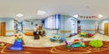 MINSK, BELARUS - JANUARY, 2020: full seamless spherical hdri panorama 360 degree in interior of class of children`s development i