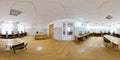 MINSK, BELARUS - JANUARY 2021: hdr 360 panorama interior old classroom with computers in full spherical equirectangular projection