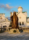 Minsk, Belarus - January 07, 2023: Monument to Metropolitan Filaret at the Cathedral of the Holy Spirit. Complex of