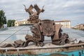 Fountain of Three Storks with Brest Coat of Arms at Independence Square - Minsk, Belarus