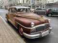 Minsk, Belarus - 19 July 2023: American vintage automobile DeSoto Custom Special parked on the street Royalty Free Stock Photo