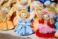 Colorful Belarusian Straw Dolls At Local Market In Belarus