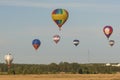 Minsk-Belarus, July 19, 2015: Different Air-Balloons Levitating During International Aerostatics Cup Royalty Free Stock Photo