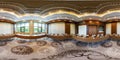 MINSK, BELARUS - JULY, 2017: full seamless panorama 360 by 180 angle view in interior of luxury empty conference hall for business Royalty Free Stock Photo