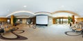 MINSK, BELARUS - JULY, 2017: full seamless panorama 360 by 180 angle view in interior of luxury empty conference hall for business Royalty Free Stock Photo