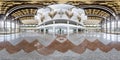 MINSK, BELARUS - JULY, 2016: full seamless panorama 360 degrees angle view in interior of luxury empty hall with beautiful huge Royalty Free Stock Photo