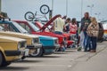 MINSK. BELARUS - JULY 2016: Old vintage cars Volkswagen at the exhibition. Volkswagen Fest in Minsk, Belarus. Royalty Free Stock Photo