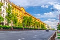 Pobediteley Peramohi Avenue with Socialist Classicism Stalin Empire style buildings