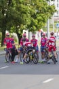 Minsk, Belarus-July 8, 2017: Professional Road Cycling Team Celebrates its Victory in International Road Cycling Competition Gran