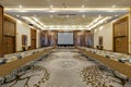 MINSK, BELARUS - JULY, 2017: rows of seats in interior of modern empty conference hall for business meetings