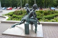 Minsk, Belarus - July 14, 2017: Sculpture Tired Ballet Dancers in the park near the National Academic Grand Opera and Ballet Theat