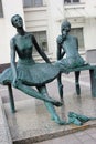 Minsk, Belarus - July 14, 2017: Sculpture Tired Ballet Dancers in the park near the National Academic Grand Opera and Ballet Theat