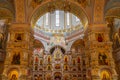 Minsk, Belarus - June, 2019. Altar of the Church of All Saints with pictured walls and ceiling