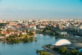 Panorama, cityscape of Minsk, Belarus. Summer season, sunset time. Royalty Free Stock Photo