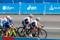 MINSK, BELARUS - 22 June 2019: 2nd European Games Women`s cycle road race. Athlets is on home stretch