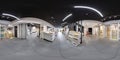 MINSK, BELARUS - JUNE 2017: panorama 360 angle view in interior modern ceramic tile shop, showroom bathroom. Full spherical 360 Royalty Free Stock Photo