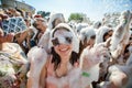 MINSK. BELARUS - June 2016: Portraits of happy people in foam at a party. foam entertaining party, people cheerfully Royalty Free Stock Photo