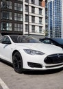 White Tesla model S