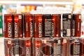 energy drinks in the store Royalty Free Stock Photo