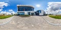 MINSK, BELARUS - MARCH, 2017: Full spherical 360 degrees angle view seamless panorama facade of vip modern hotel in sunny day