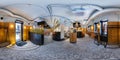 MINSK, BELARUS - MARCH, 2019: Full spherical seamless hdri panorama 360 degrees angle view inside interior of shop restaurant with Royalty Free Stock Photo