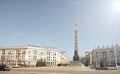 MINSK, BELARUS - March 23, 2017. Victory Square in Minsk. A monument in honor of the liberation of Minsk from the German invaders,