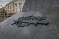 MINSK, BELARUS - MAY 01, 2018: Close up of carved soar at the base in monument in honor of victory of Soviet army