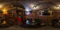 MINSK, BELARUS - MAY, 2018: full seamless hdri panorama 360 degrees angle view in interior of elite vip bar in steampunk style in