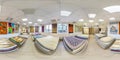 MINSK, BELARUS - MAY, 2017: Full seamless panorama 360 by 180 angle degrees view inside interior of store machine knitted