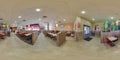 MINSK, BELARUS - MAY, 2017: full seamless panorama 360 degrees angle view in interior modern elite fast food cafe burger king in