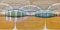 MINSK, BELARUS - MAY 2021: full seamless spherical hdr panorama 360 degrees angle view in empty gym with gymnasium basketball