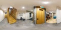MINSK, BELARUS - MAY, 2021: 360 hdr panorama in corridor in homestead apartment with staircase. full seamless spherical hdri