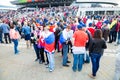 MINSK, BELARUS - MAY 9 - Russian Fans in Front of