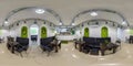 MINSK, BELARUS - MAY 2019: seamless spherical hdri panorama 360 degrees angle inside interior of stylish vintage cafe coffee bar