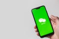 Minsk, Belarus - November 06, 2019: Wechat application on the screen on of your smartphone