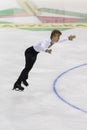 Minsk, Belarus Ã¢â¬âOctober 19, 2019: Figure Skater Daniel Grassl from Italy Performs Men Short Program on Ice Star Championship in