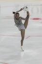 Minsk, Belarus Ã¢â¬âOctober 19, 2019: Figure Skater Lea Serna from France Performs Ladies Free Skating Program on Ice Star Royalty Free Stock Photo