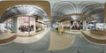 MINSK, BELARUS - OCTOBER 22, 2016: Panorama interior modern trade center. Full spherical 360 by 180 degrees seamless panorama in