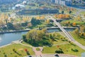 Minsk. Belarus.Panorama from the roof of the National library of the Republic of Belarus Royalty Free Stock Photo